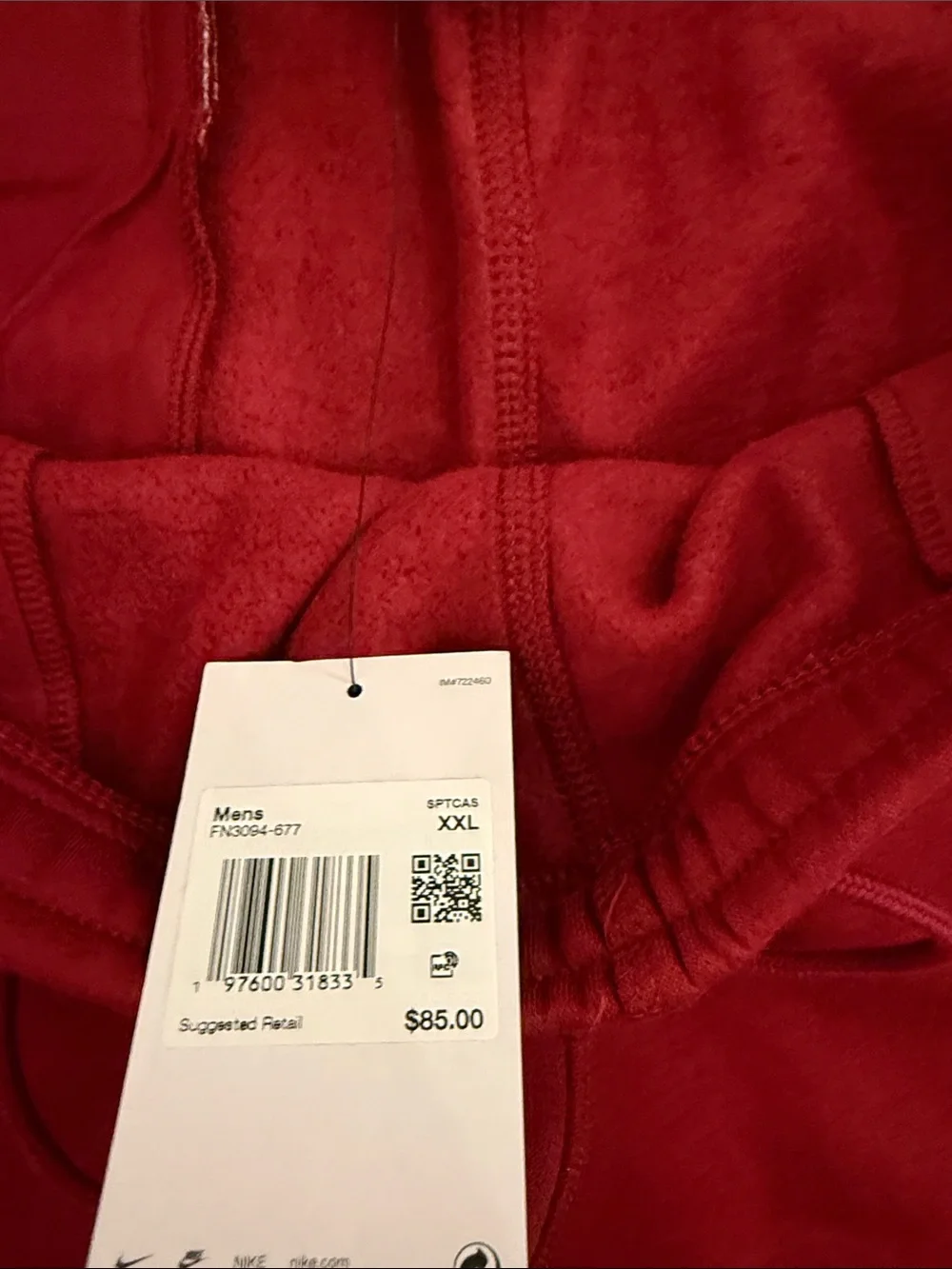 Nike Club Red Jogger Pants Futura Logo Men's Size XXL Tapered Leg FN3094-677